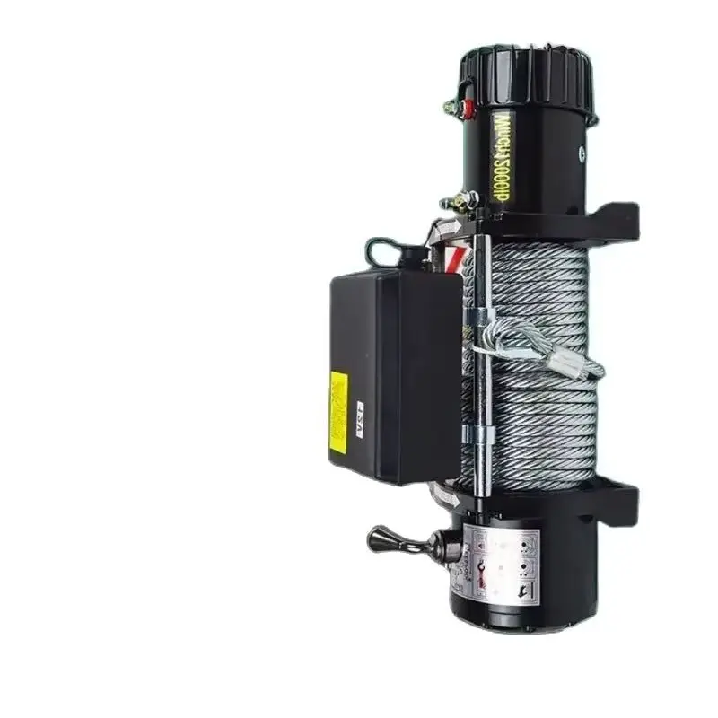 

Electric Hoist Winch 12V 24V Wireless Remote Control Car ATV Off-Road Vehicle Self-Rescue 3000 Lbs Capacity Rope Handle Winches
