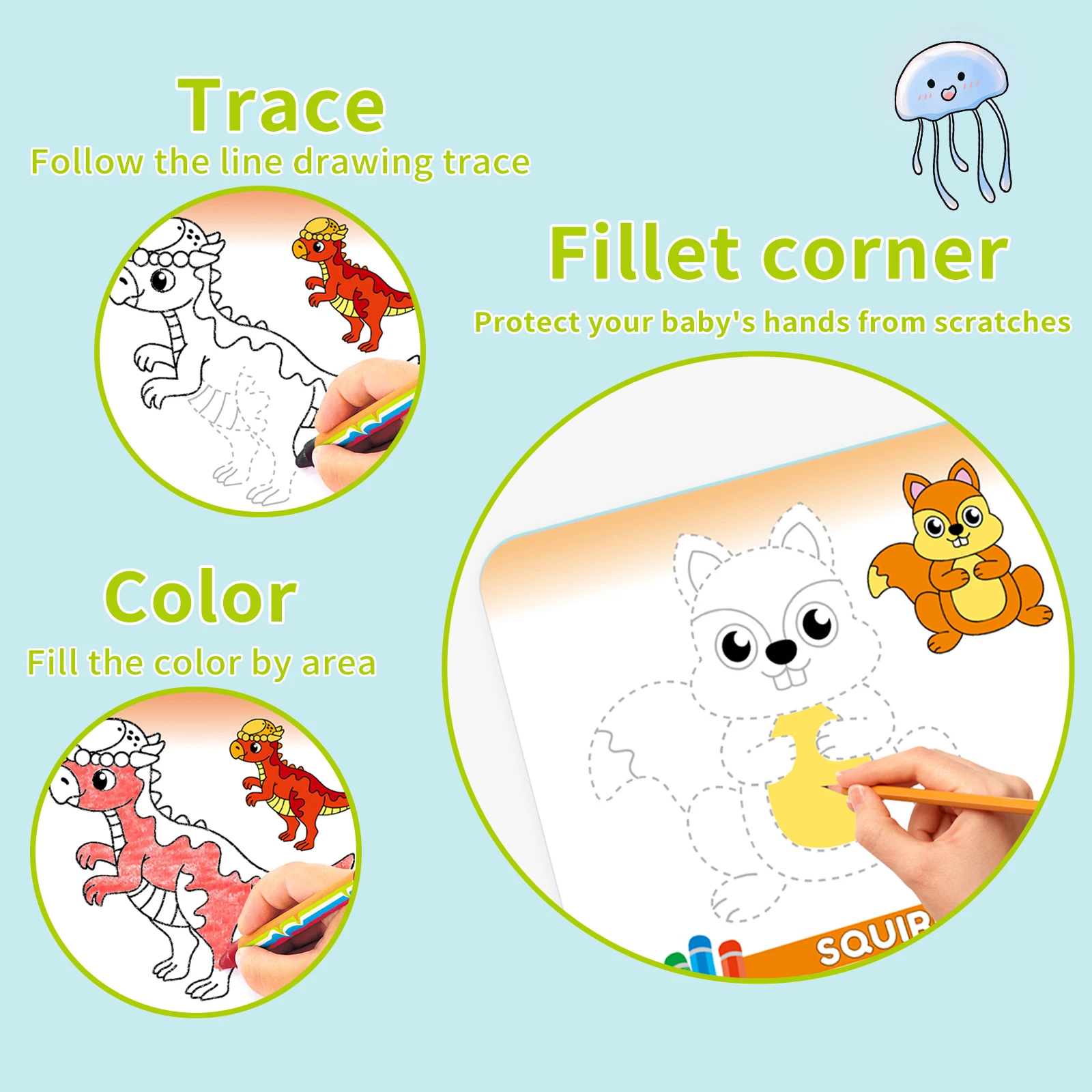 Colorful Animal Children's Coloring Books - Two options available, multi-field coloring books, educational and creative gifts