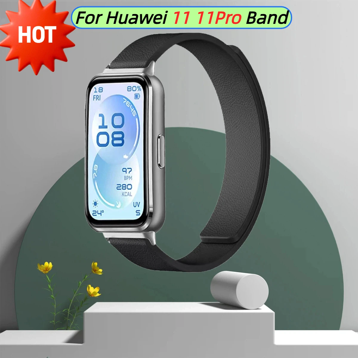 

Magnetic Silicone Strap for Huawei Band 11 11Pro 14mm Smart Bracelet Soft Waterproof Sport Replacement Wristband Accessories