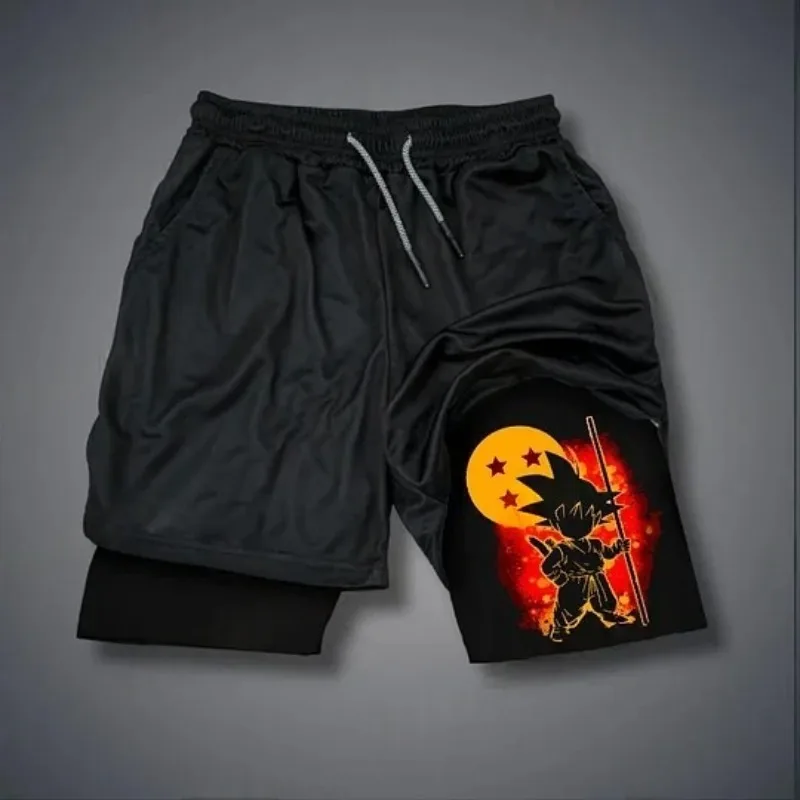 

Dragon Ball 2025 Authentic Goku Shorts 2025 -Z Double Layer Sports Shorts, Y2K Fashion Loose Fit & Quick Dry for Active Wear