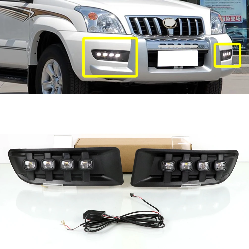 Желтый указатель поворота для Toyota Prado 120 Land Cruiser FJ120 LC120 2003-2009, дневные ходовые огни