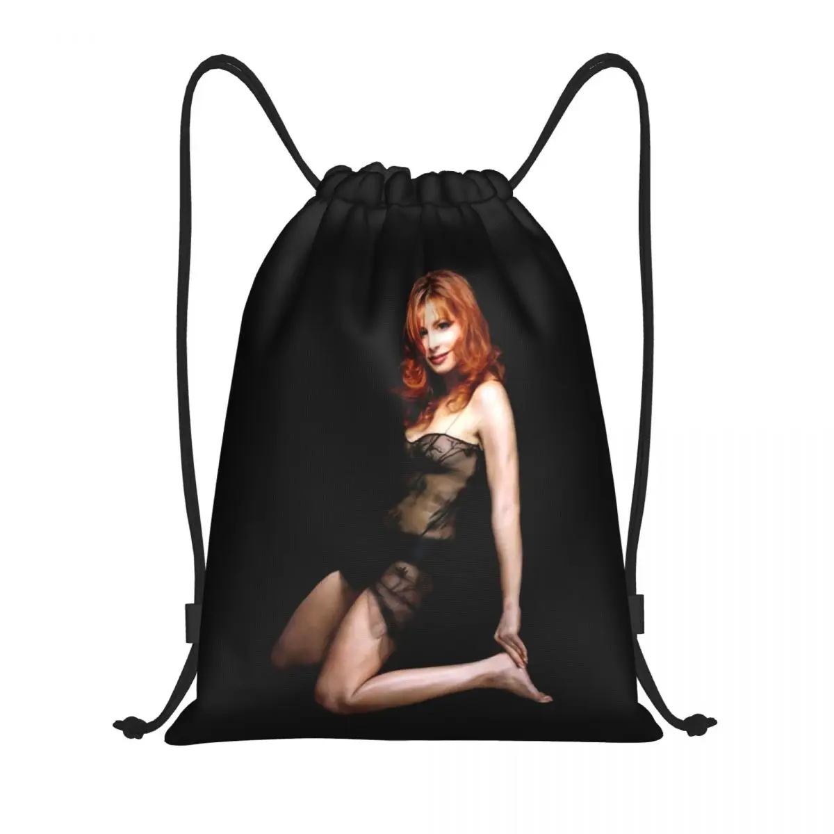 Custom Lovely Mylene Farmer Drawstring Backpack Bags Men Women Lightweight French Singer Gym Sports Sackpack Sacks for Traveling