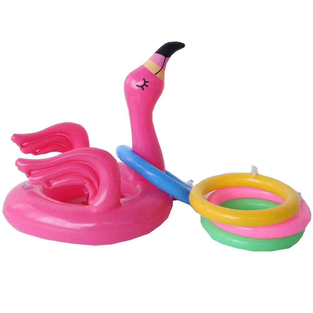 

5pcs of One Set PVC Throwing Toy Inflatable Flamingo Ring Adorable Water Toy Interactive Throwing Ring Funny Toss Game Toy for