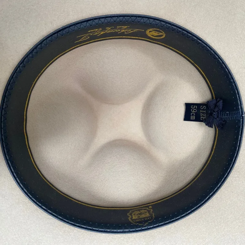 Premium 100%Wool Canadian Mountie Hat RCMP Drill Sergeant Military Campaign Costume Hats Hard Felt Cap Woolen Chapeau