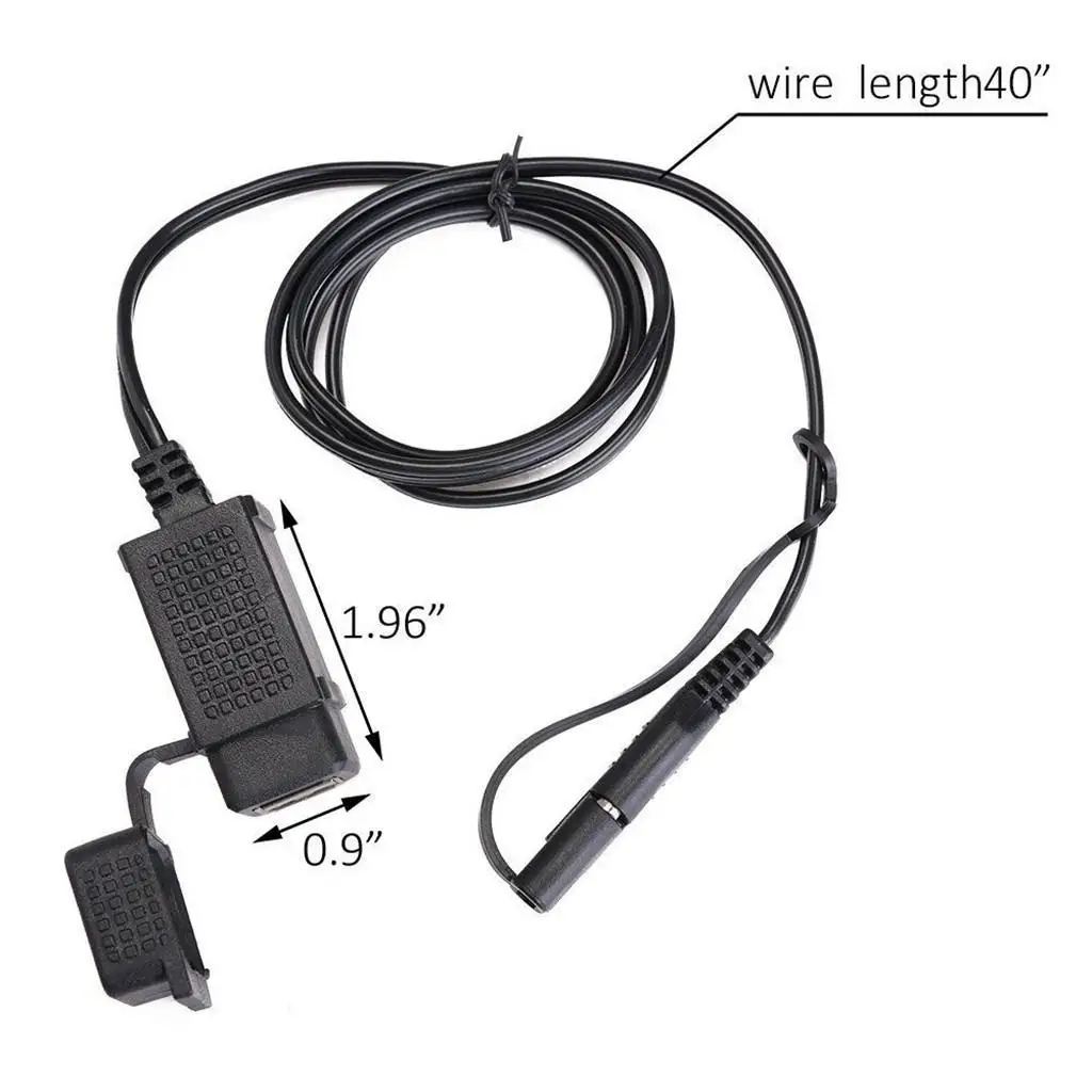 SAE to USB Adapter Dual Port Charger Cable Power Outlet Weatherproof Socket for Motorcycle Phone GPS