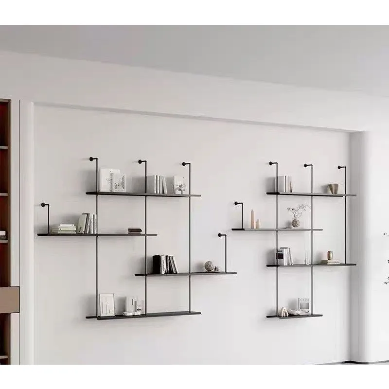 Bookshelf Wall-mounted shelf Metal wine rack Wall-mounted display rack Italian baffle rack