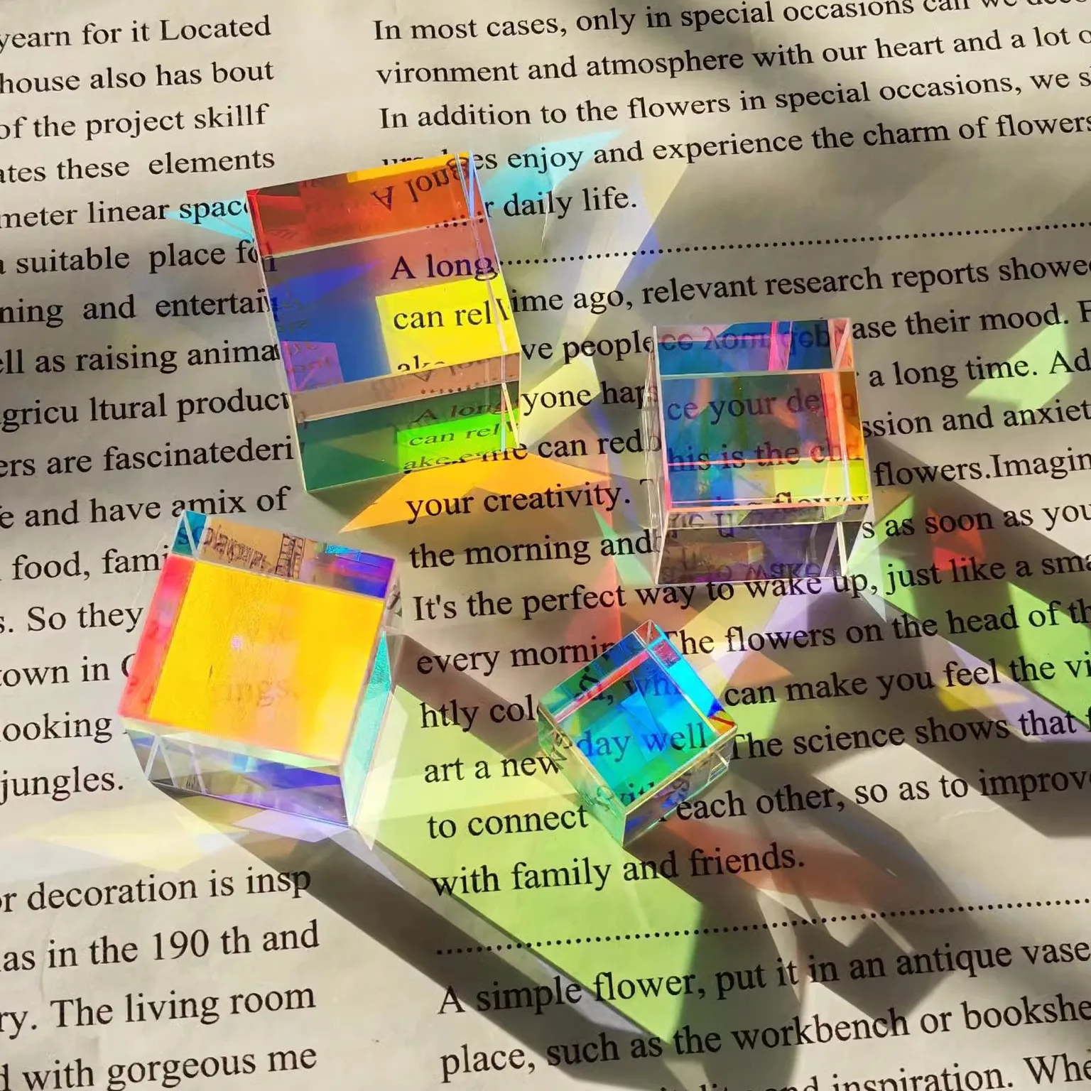 Sun Catcher Prism Cube Light Cube Colorful Crystal Glass Ornament