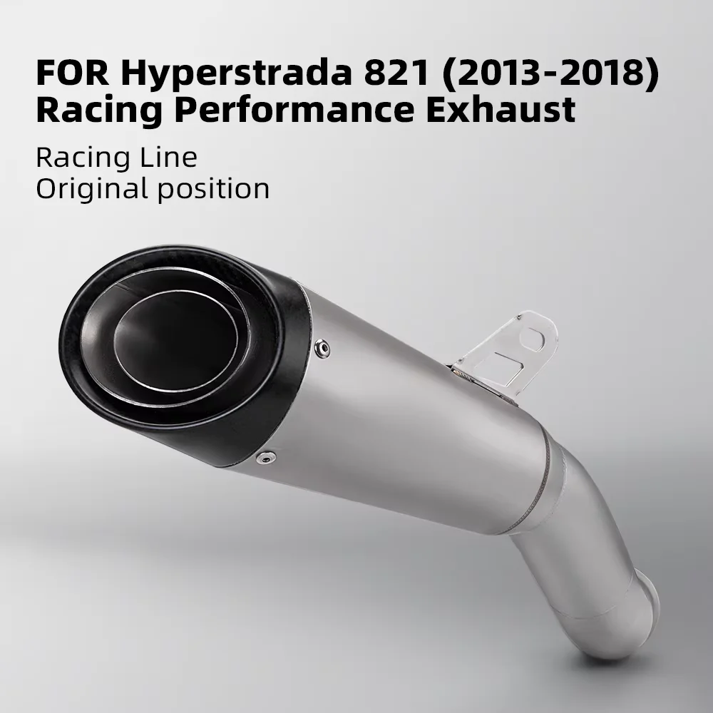 

Slip For DUCATI Hyperstrada 821 Hyperstrada821 2013-2018 Motorcycle Exhaust Middle Tail Pipe Three Layer Muffler Escape