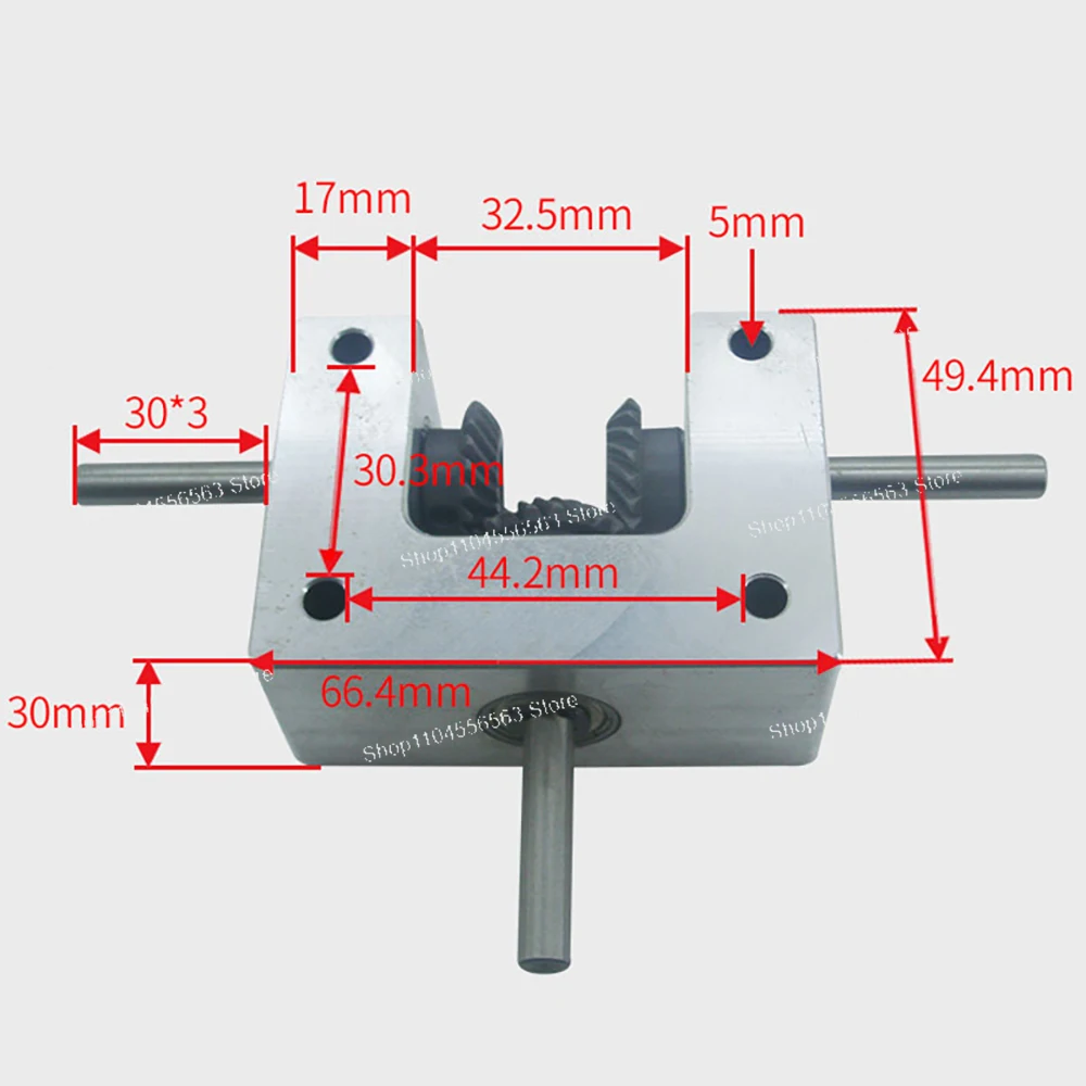 90 Degree Differential Gearbox 1:1 Spiral Bevel Gear with 6/8/10mm Output Shaft, Reversible Compact Corner Device