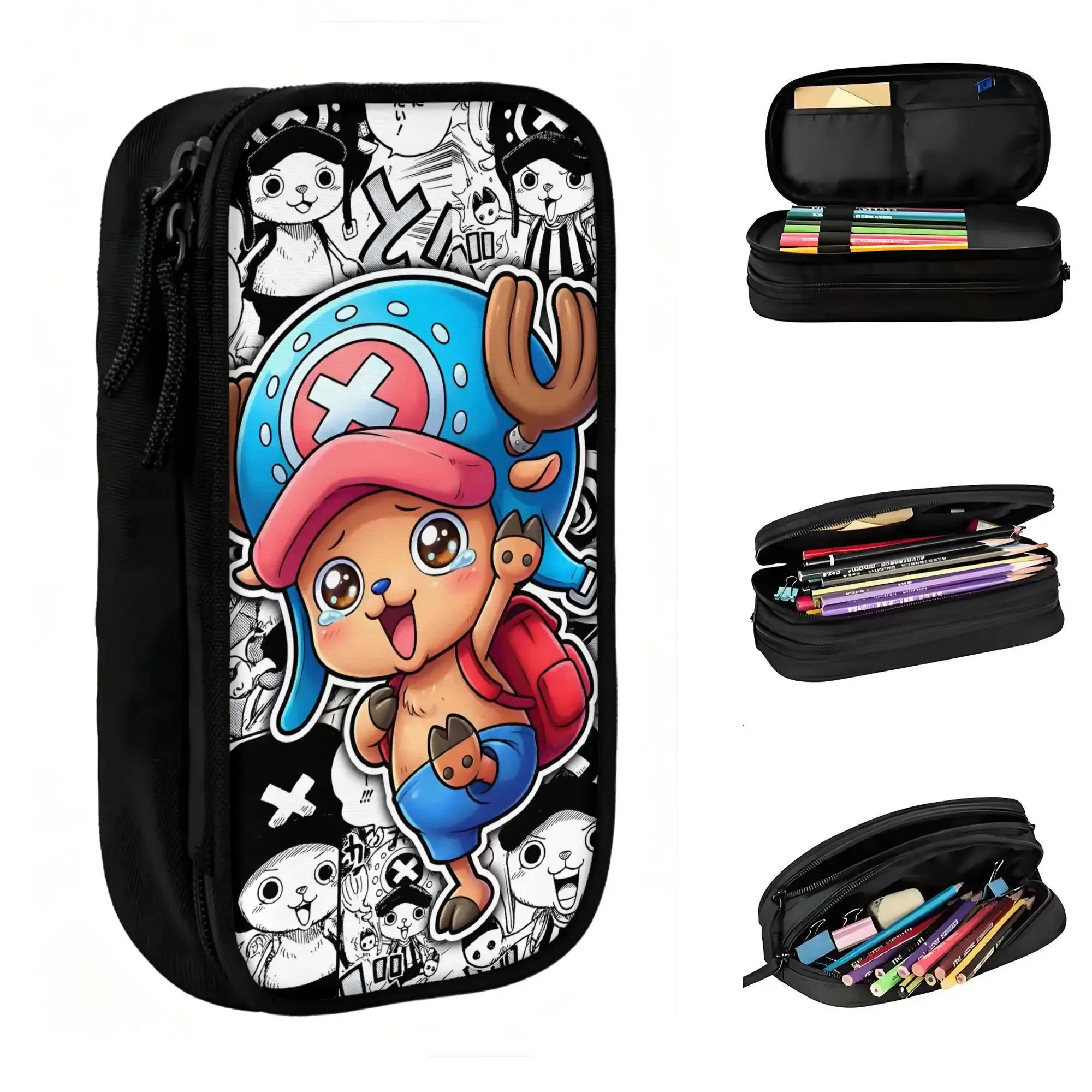 

Custom Kawaii Chopper Janpan Anime Pencil Cases for Boys Girls Large Capacity Pen Box Bag School Supplies