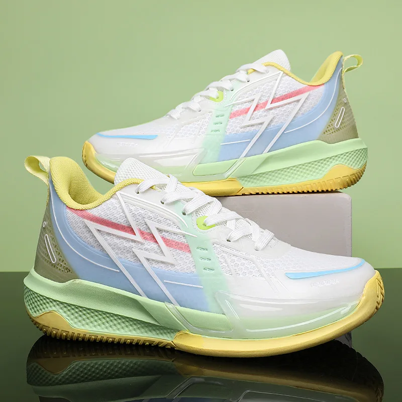 Lynjacye 2025 Low Cut Men Women's Mesh Basketball Shoes Breathable Night Light Anti Slip Trendy Training Sports Sneakers view 2