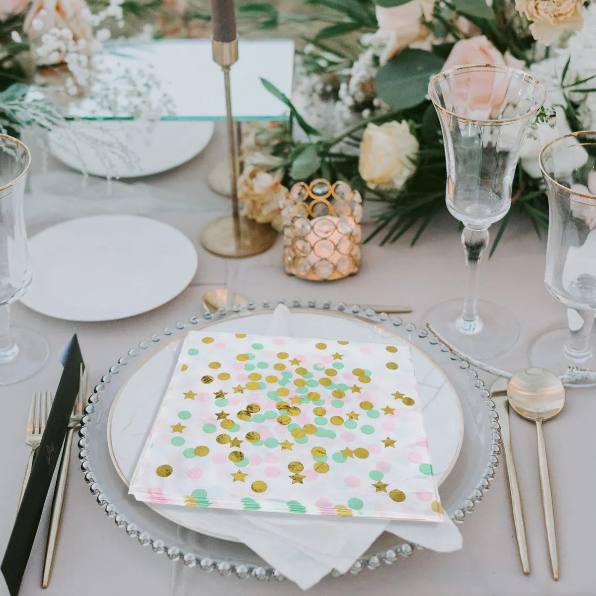 

20 шт. Салфетки с золотым тиснением и принтом: шикарные звезды и точки, одноразовые, для вечеринок, ужинов, свадеб, дней рождений, Рождества