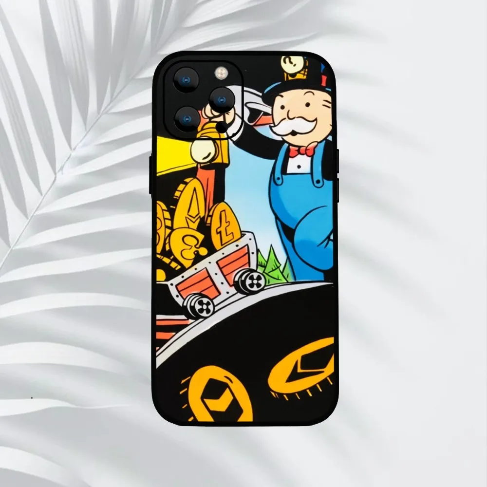 Cartoon Luxury Dollar MonopolyS  Phone Case For iPhone Mini 11 12 13 14 15 Pro XS Max X Plus SE XR Shell