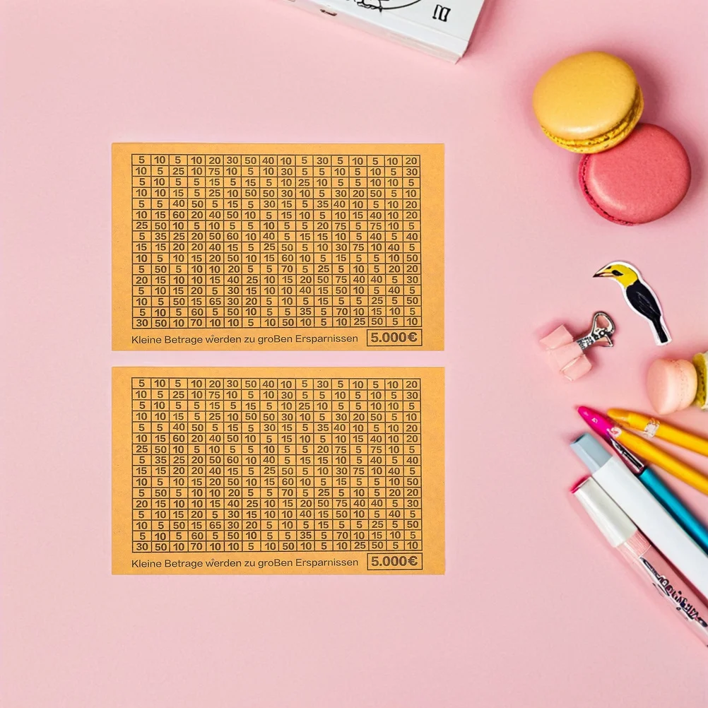 ملصقات تعقب التوفير 30 ورقة لصندوق المال تحدي اليورو DIY مجموعة ملصقات أرقام الميزانية #3