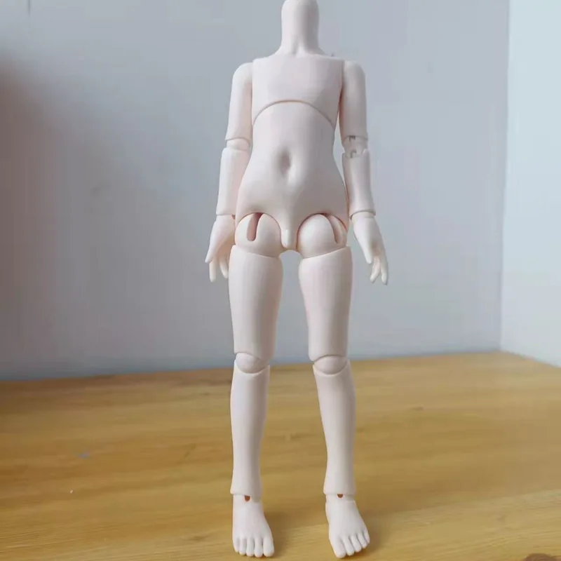 Cuerpo de muñeca Bjd para niño, Material de resina con cuello en S, piel blanca/rosa, cuerpo de muñeca móvil multiarticulación, juguetes de vestir para jugar a las casitas, 1/6