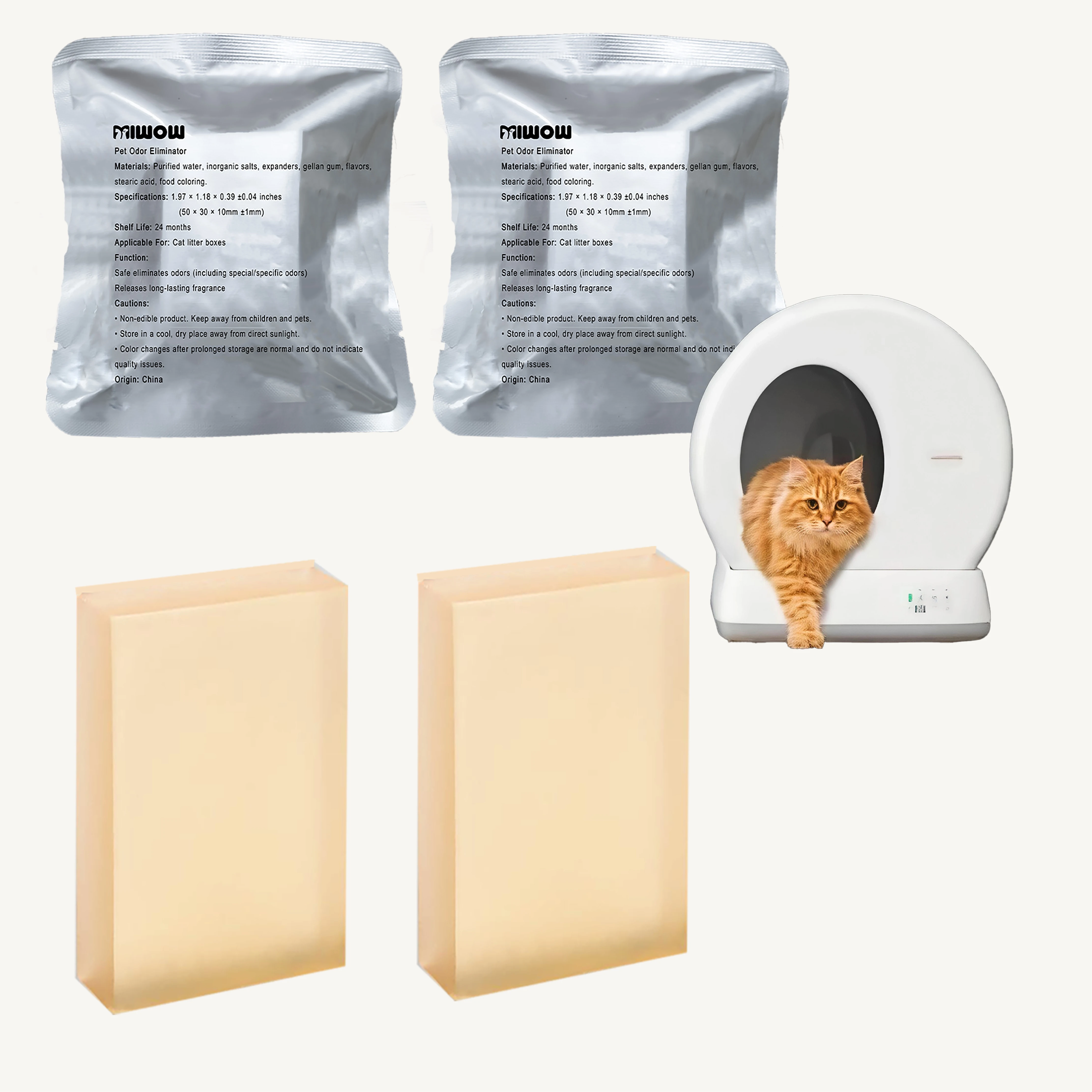 بديل مزيل الروائح الكريهة لفضلات القطط PETKIT/Meowant/UBPET صندوق نفايات القطط ذاتي التنظيف SC01/SC02 - يزيل رائحة الحيوانات الأليفة