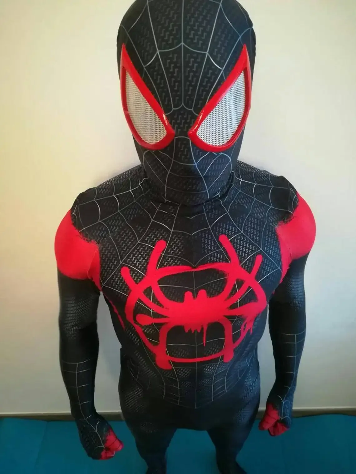 Neuestes Anime Miles Morales Spiderman COSPLAY Kostüm 3D-Druck in den Vers Superheld Halloween Zentai Bodysuit für Erwachsene Kinder