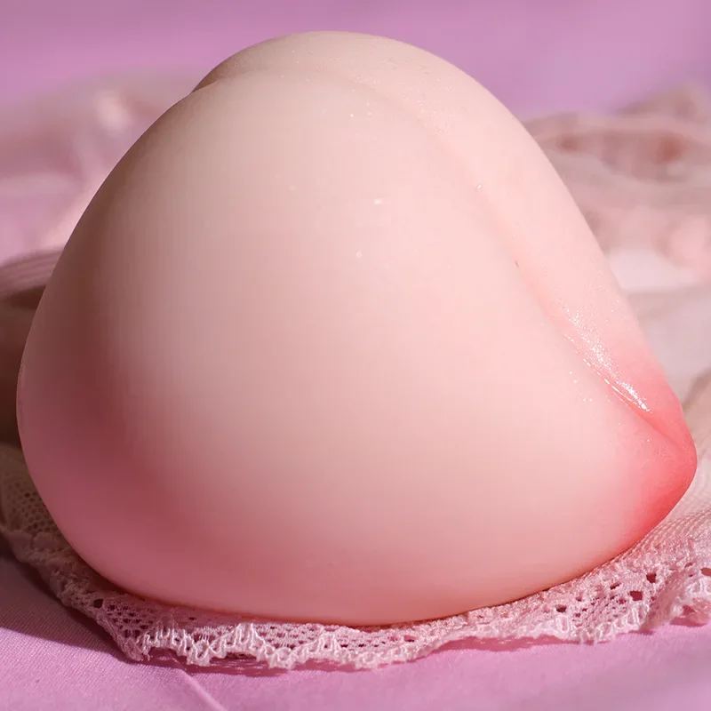 Peach Shape Male Masturbator Breasts Vagina Human Simulation Silicone Artificial Sex Toys Products Pussy for Adult Pocket Pussy