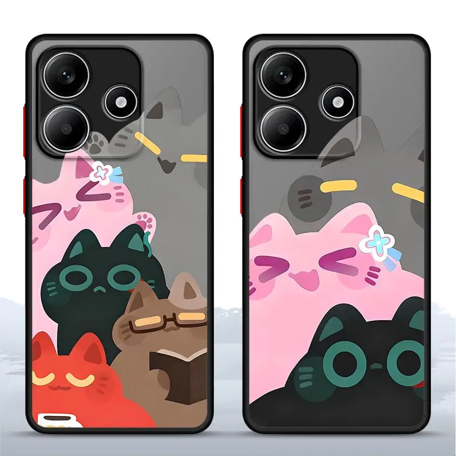 Custodia protettiva per telefono posteriore gattino colorato cartone animato per Xiaomi Redmi Note 13 14 12 Pro Plus 8 9 10 11 Pro 11S 7 12s 10S 9S 8T