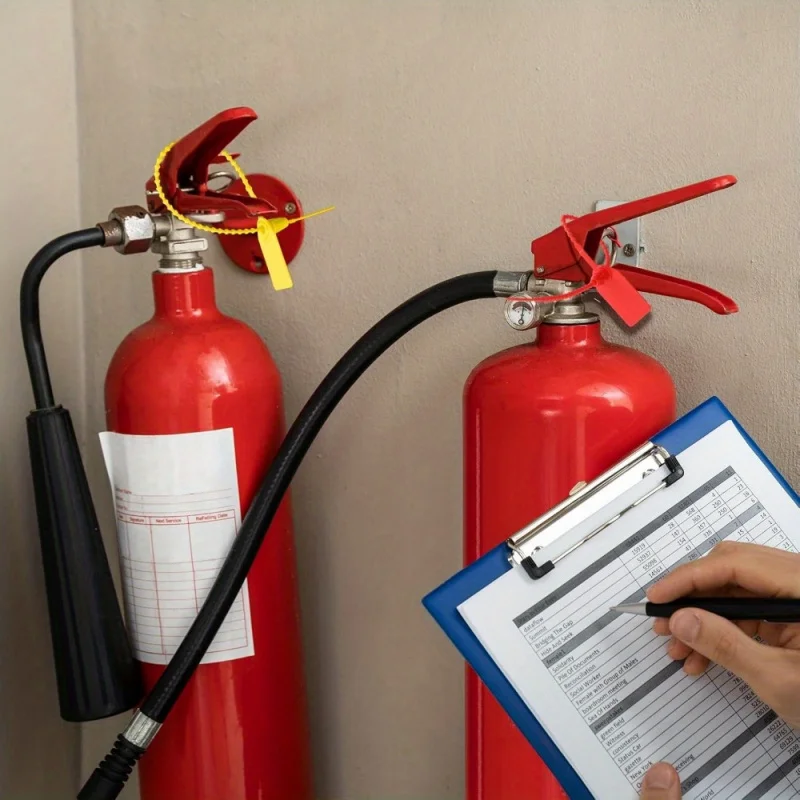 120 قطعة من الأختام البلاستيكية متعددة الألوان - ربطات كابل ذاتية القفل مقاس 10 بوصة، مناسبة لطفايات الحريق، آمنة