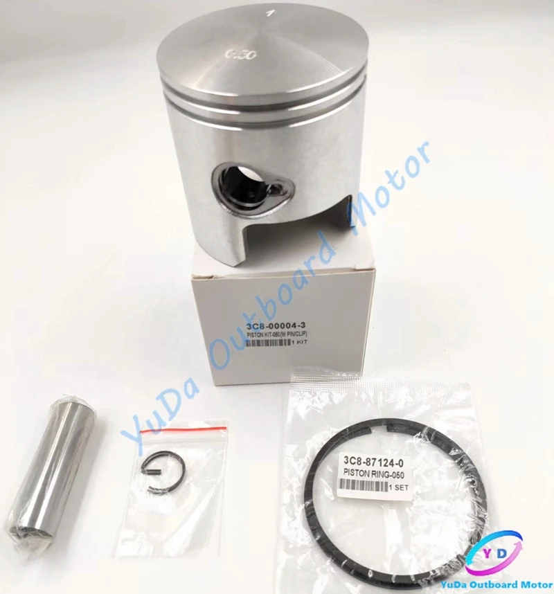 3C8-00004-3 Piston Kit 3C8-00004 +0.5MM Ring For Tohatsu 40HP 50HP M40D M50D Mercury Mariner 3Cyl 40HP 50HP 779-96152