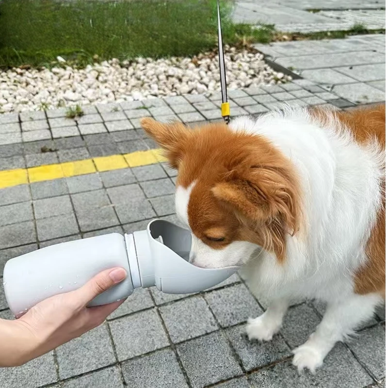 

Portable Foldable Dog Water Bottle Travel 2-in-1 Pet Water Dispenser with Food Container Suitable for Small and Medium sized Pet