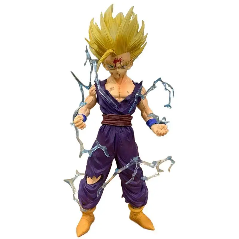 Anime Dragon Ball Z Super Saiyan Son Gohan Batalla Danificada Ver. Figura de acción de PVC GK, colección de estatuas DBZ, modelo, juguetes para niños, muñeca
