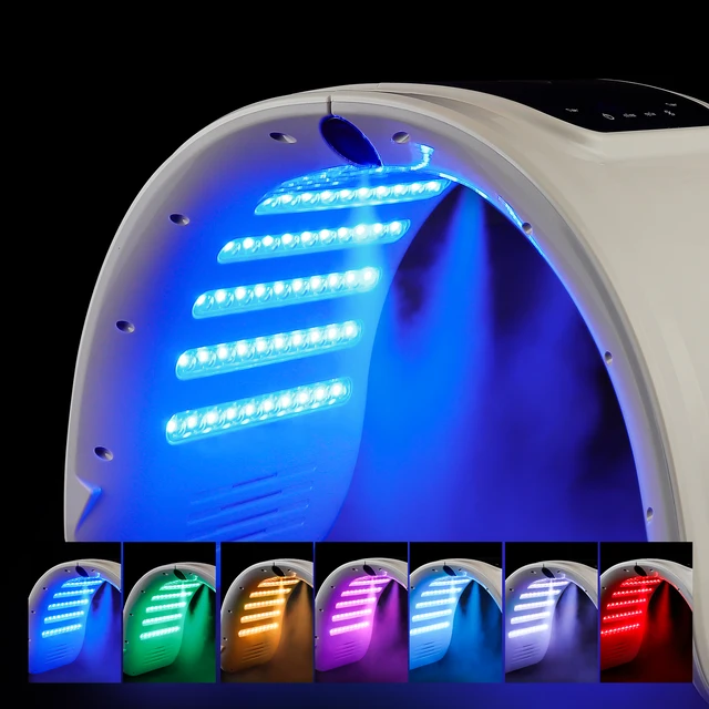 7 kolorów LED Photon Machine z nano sprayem nawilżającym skórę twarzy i ciała Salon SPA do użytku domowego Odmładzanie skóry Trądzik Pielęgnacja skóry