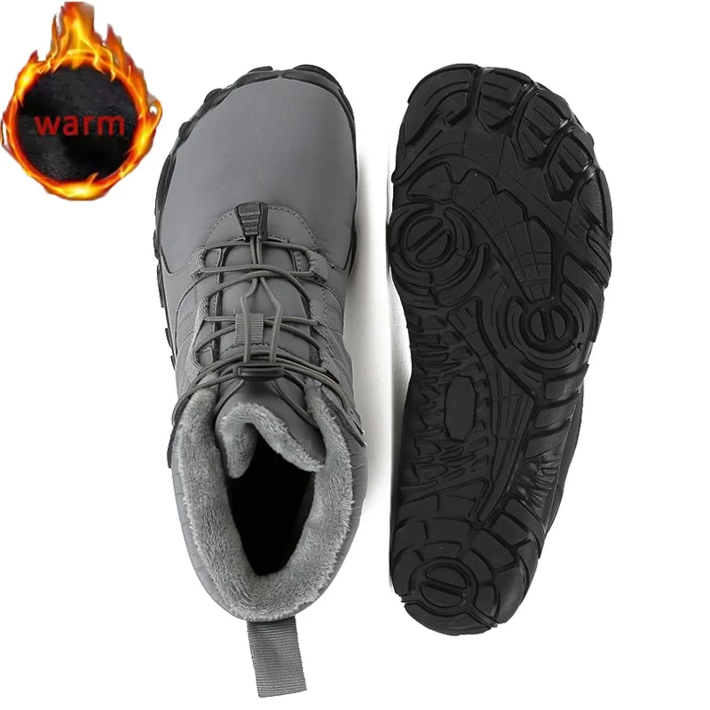 

Winter Barefoot Boots Waterproof Mens Snow Boots Keep Warm Men Casual Shoes Anti-slip Climbing Boots Work Shoes Plus Size 47