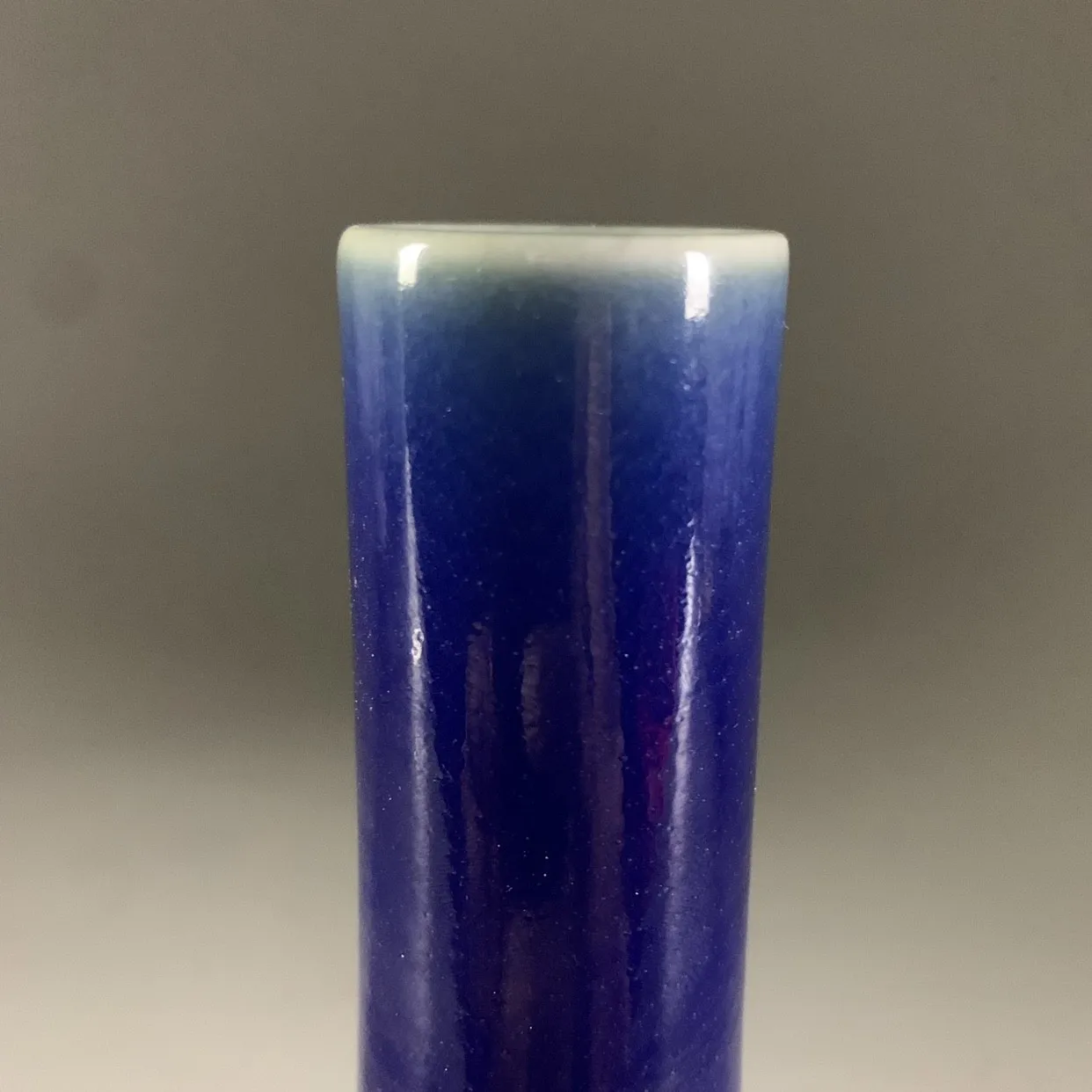 6.30 inch Chinese Qing Kangxi Blue Glaze Porcelain Vase