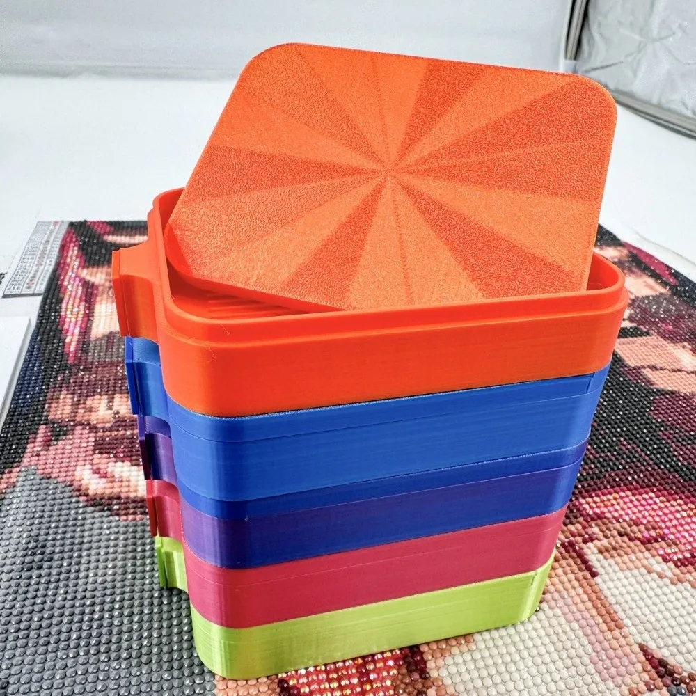Scatola portaoggetti per vassoio per pittura diamante artigianale fai-da-te Piatti per perline in plastica di grande capacità Ricamo multicolore