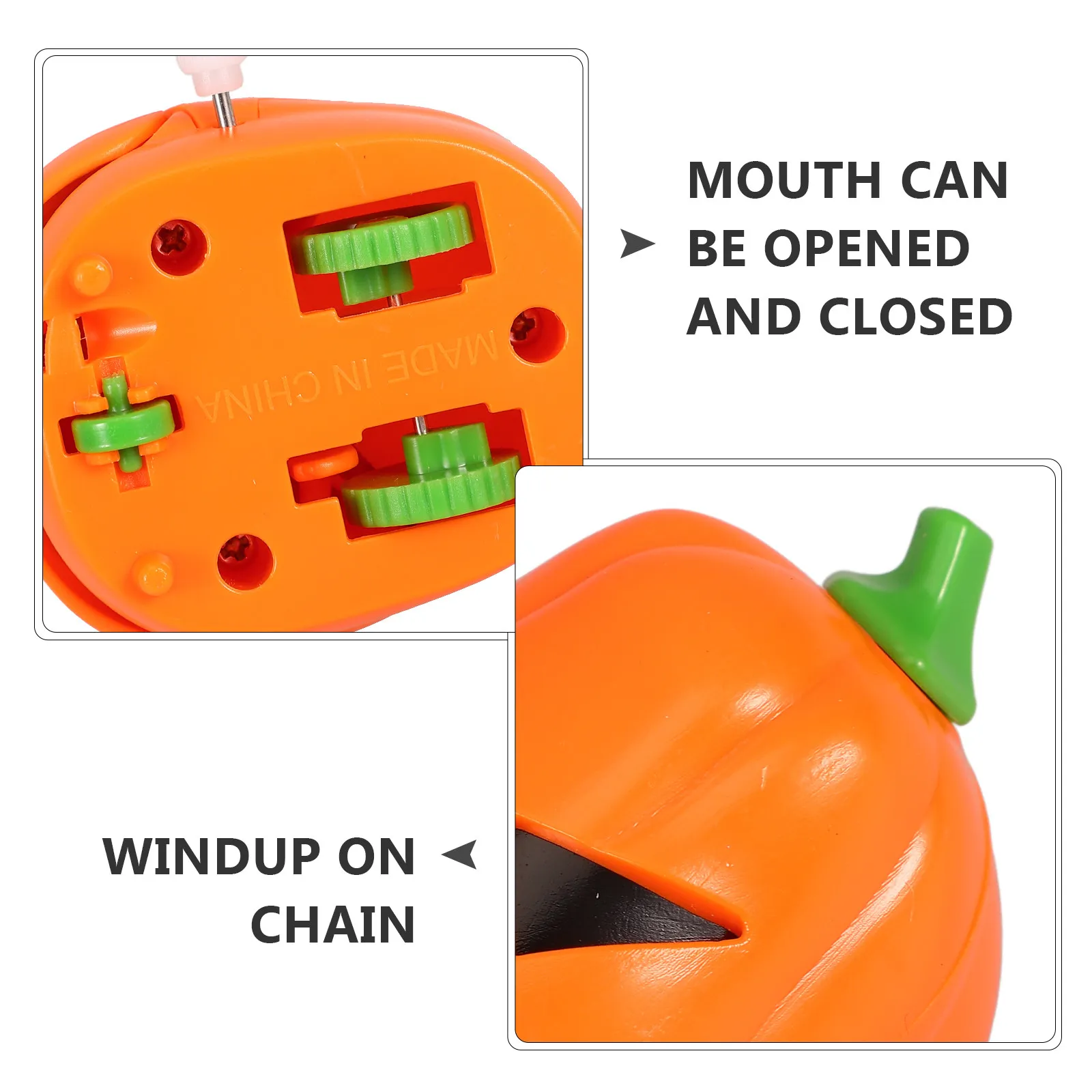 Pumpkin Wind-Up Clockwork Halloween Party Favor Horror Decoration Mouth Open Close Bright Color Funny Scary Design