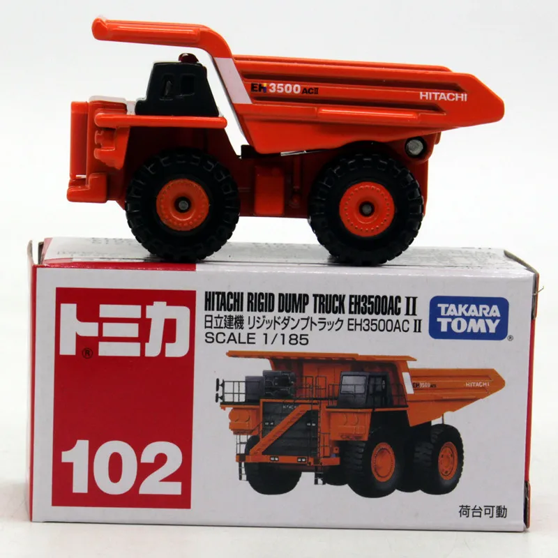 Original TAKARA TOMY Tomica Alloy Car NO.102 Hitachi Construction Machine Can Dump Truck Action Figure Model Collection Ornament