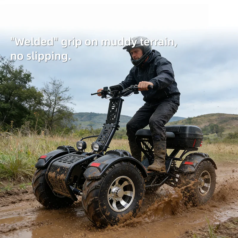 Four-wheel electric all-terrain vehicle 10000W dual motor waterproof adult smart battery electric scooter 60V