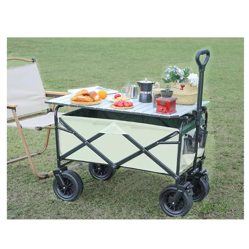 hot sale camping gear collapsible hand wagon heavy duty folding beach picnic wagon portable garden cart