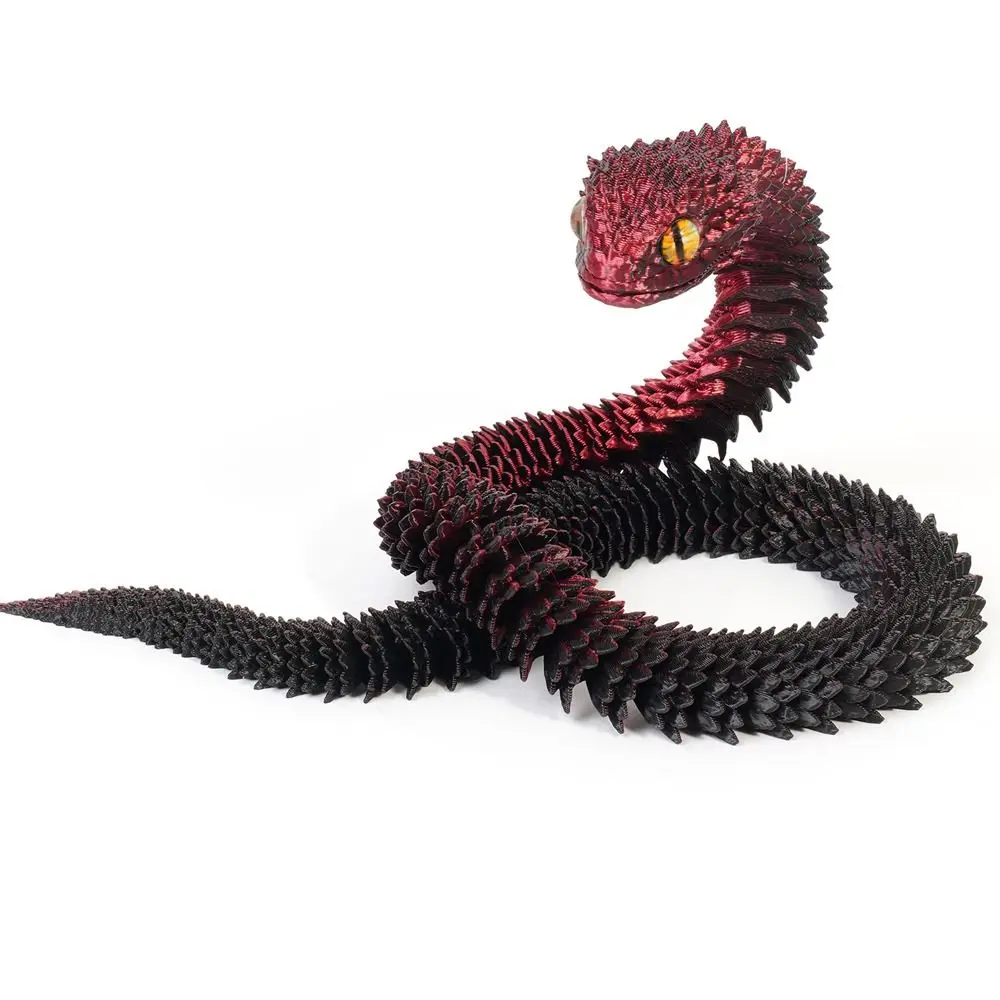 

Realistic 3D Printed Snake Toy Multicolor Rotatable Simulated Snake Ornament Home Decor 30/45/60cm Animal Simulation Model
