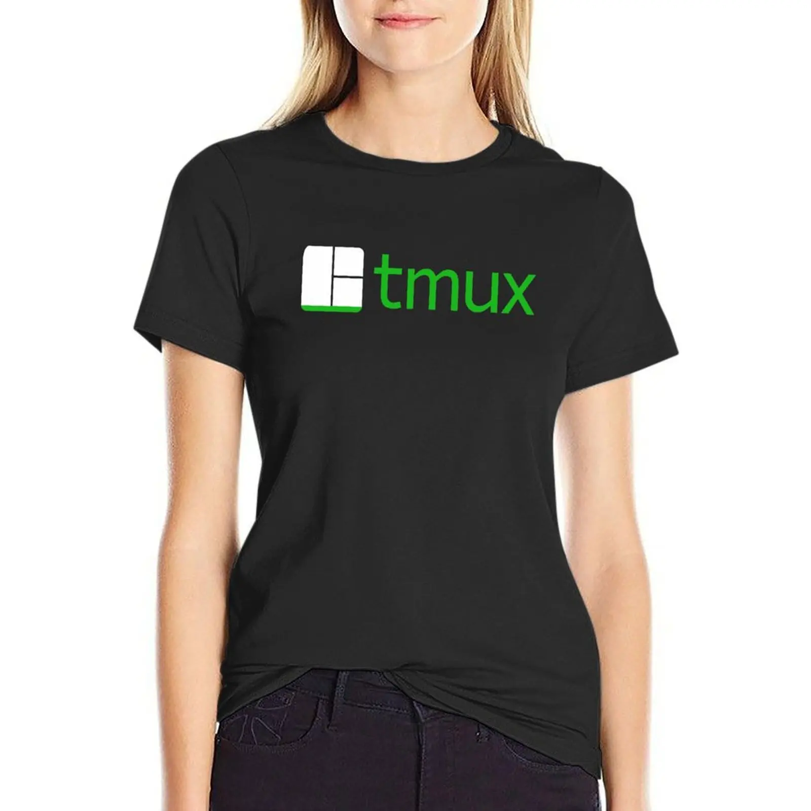 Футболка с логотипом tmux, летние топы с принтом животных