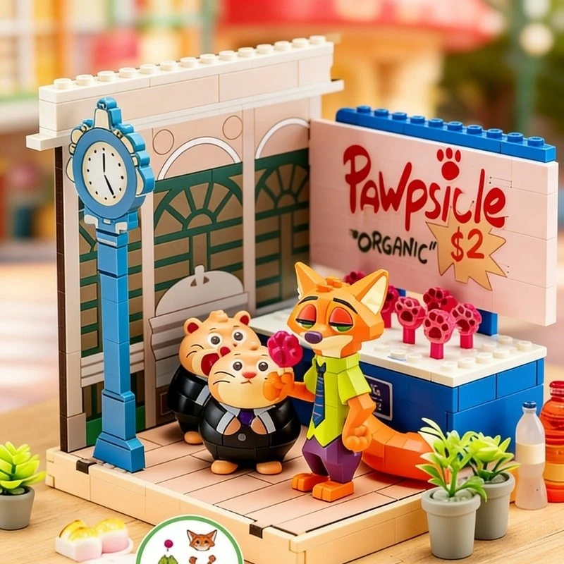 

2026 Authentic Zootopia Buildable Building Blocks Blind Box Gary Judy Figurine Desktop Decoration New Year Gift For Girls
