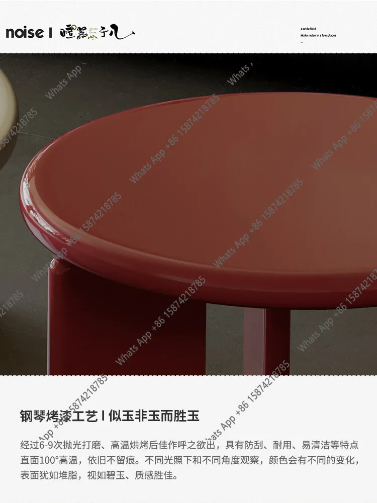 Italian minimalist round coffee table living room home new light luxury high sense designer saddle leather coffee table