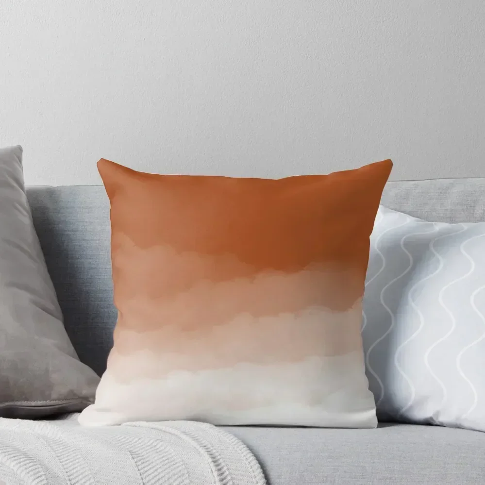 

Burnt Orange Watercolor Ombre (burnt orange/white) Throw Pillow pillow pillowcase Luxury Sofa Cushions luxury decor pillow