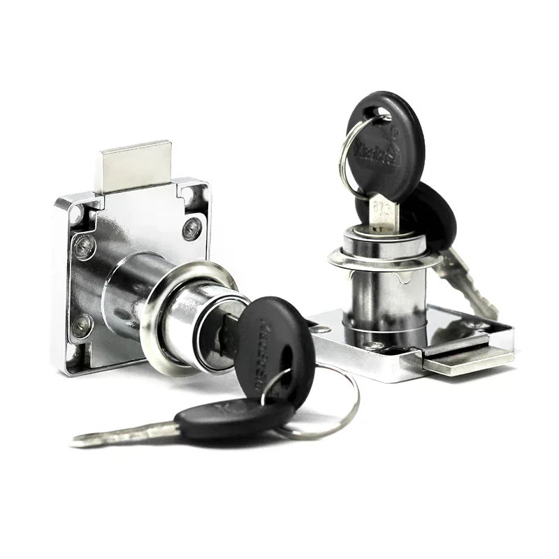 Drawer Locks with 2 Keys Cabinet Desk Drawer Lock Rolled Steel Furniture Hardware Cam Locks Square Tongue Drawer Lock