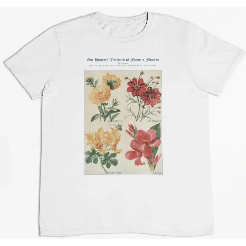 Vintage Flower T shirt Adolphe Millot Retro Flowers Plant