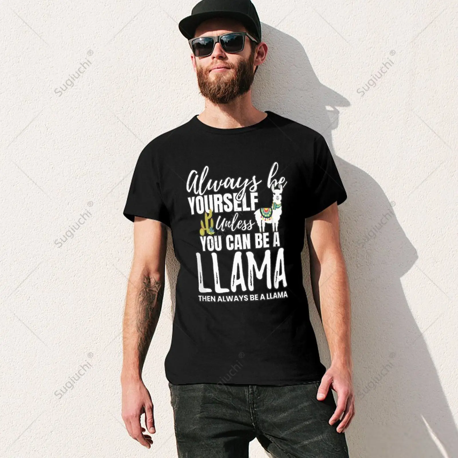 Unisex Men Always Be Yourself Unless You Can Be A Llama Tshirt Tees T Shirts Women Boys 100% Cotton T-Shirt