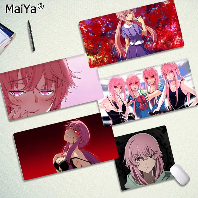 Mirai Nikki Future Diary Gasai Yuno Custom Skin Rubber Mouse Durable Desktop Mousepad Size For Player Desktop PC Computer Laptop