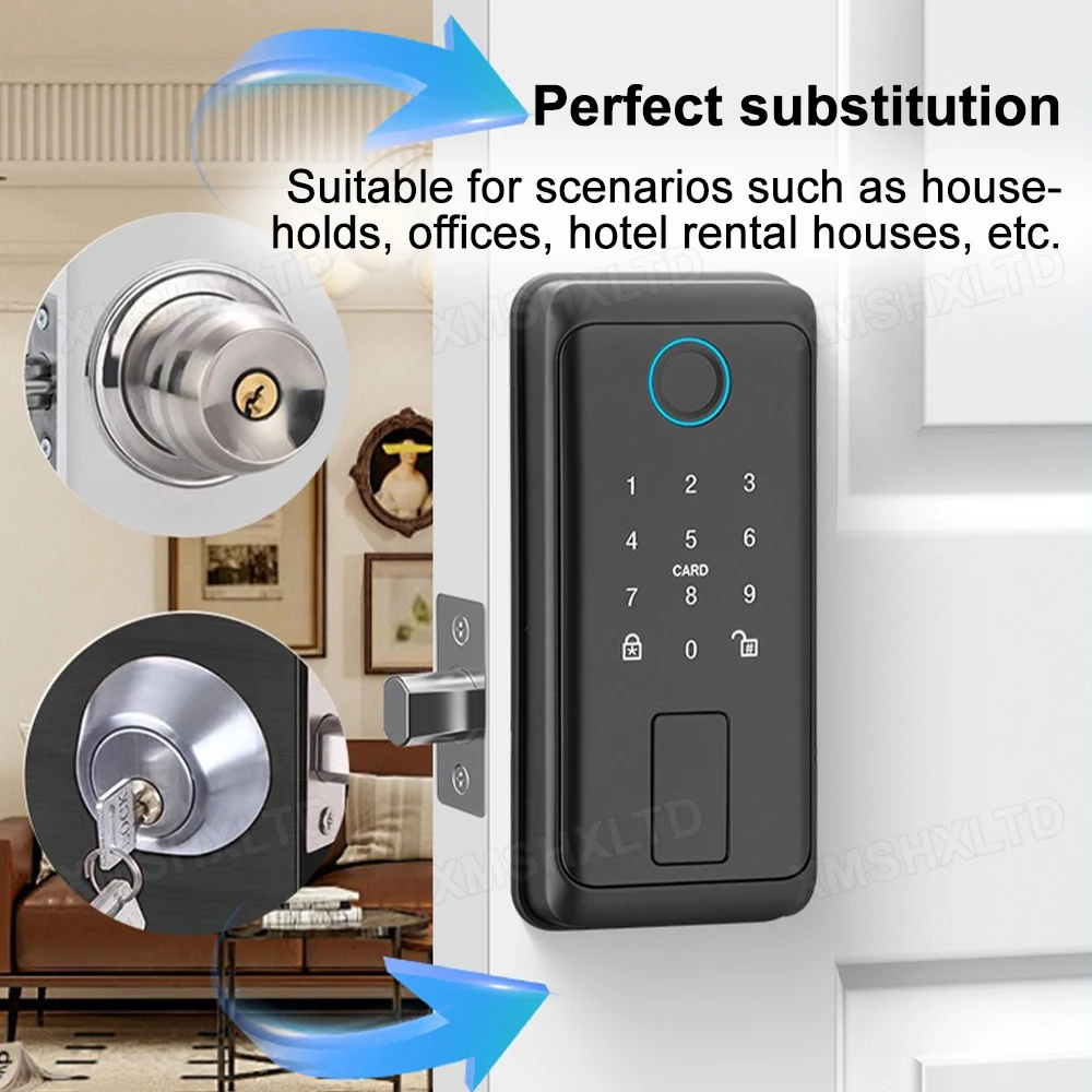 قفل بصمة الإصبع الذكي، قفل بكلمة مرور لأمن المنزل، قفل بكلمة مرور طراز Ble/Wifi مع وظيفة التحكم عن بعد عبر التطبيق fo #4