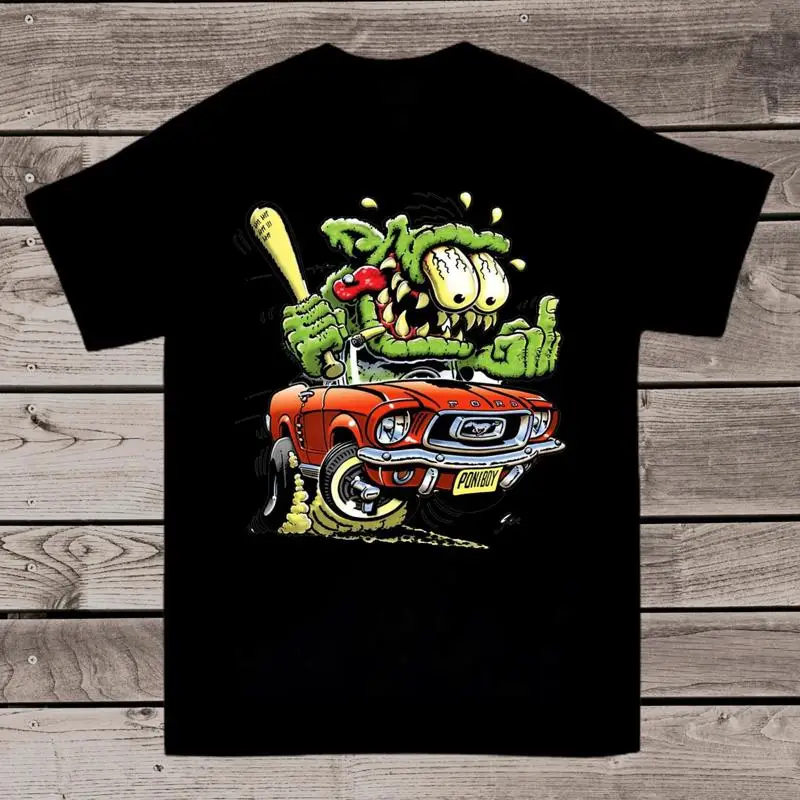 

Коллекция Ed Roth Rat Fink Забавная хлопковая черная футболка S 2345XL