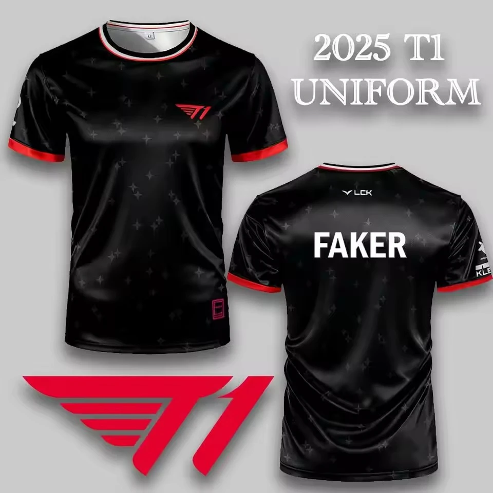 

2025 New T1 LCK Esports Team Uniform Jersey League Of Legends World Finals Sports T Shirts LOL Games Faker Fan Tee Tops Clothing