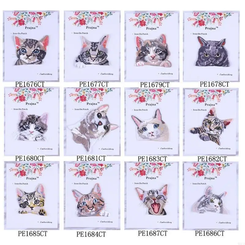 

M6CD Lovely Cats Appliques Clothes Jeans Decoration Unique Clothing Fusible Patches