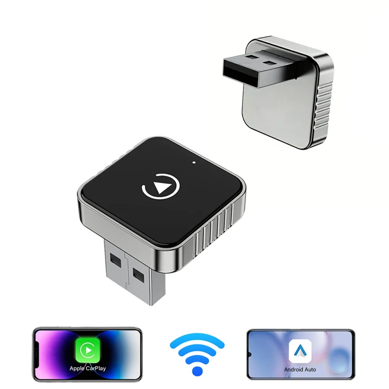 

Беспроводной адаптер Carplay и Android Auto 5 ГГц Wi-Fi Smart Dongle 2in1 для Volvo Benz Audi Kia Hyundai VW Mazda Cadillac MG Peugeot
