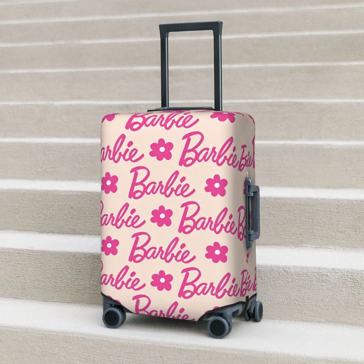 Pink Barbie Doll Pattern Suitcase Cover Vacation Practical Luggage Accesories Cruise Trip Protector